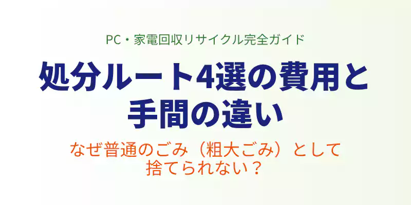 パソコンの正しい処分ルート4選の費用と手間の違いを解説するセクションのバナー