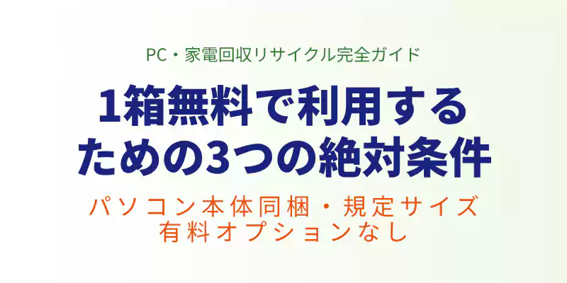 リネットジャパンを完全無料で利用するための3つの条件を解説するセクションのバナー
